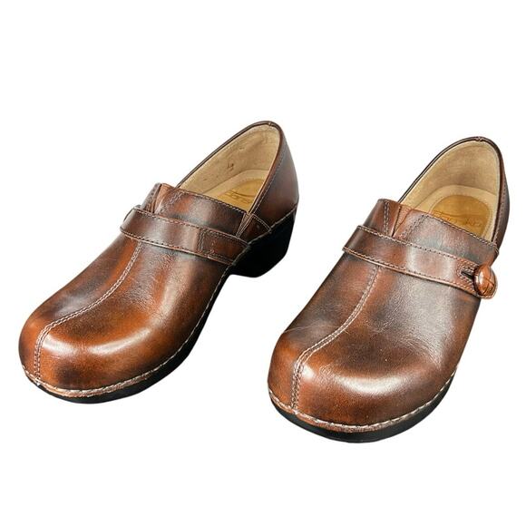 Dansko Women’s Solstice Brown Leather Clog Size 37 US 6.5/7 - Picture 6 of 10